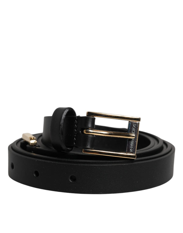 Black Calfskin Classic Metal Logo Buckle Belt Dolce & Gabbana