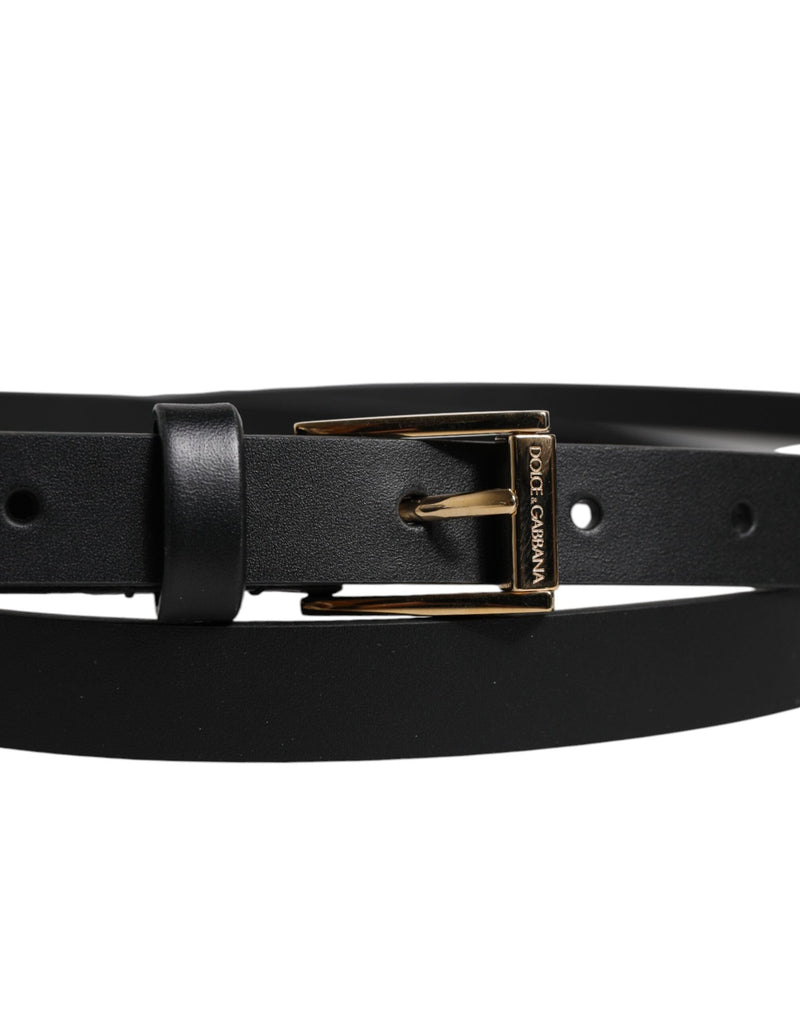 Black Calfskin Classic Metal Logo Buckle Belt Dolce & Gabbana
