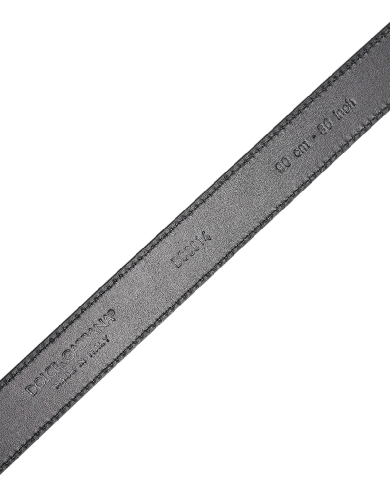 Black Calf Leather Classic Metal Buckle Belt Dolce & Gabbana
