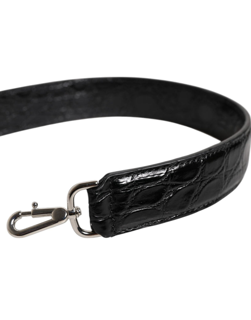 Black Alligator Leather Bag Shoulder Strap Dolce & Gabbana