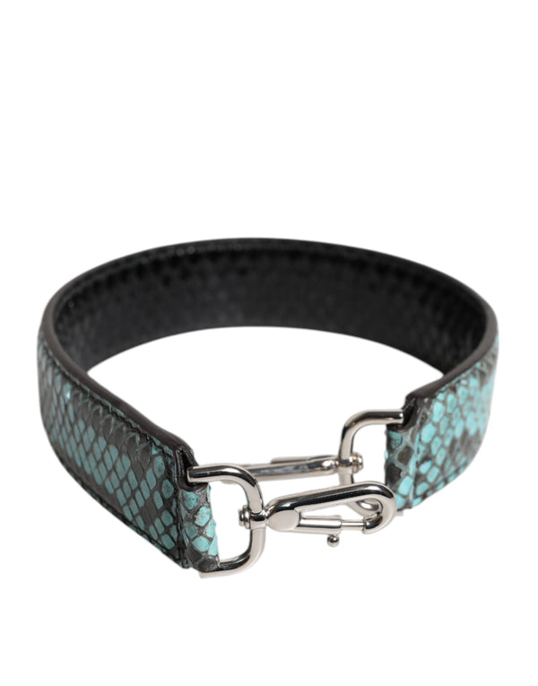 Black Blue Exotic Leather Bag Shoulder Strap Dolce & Gabbana