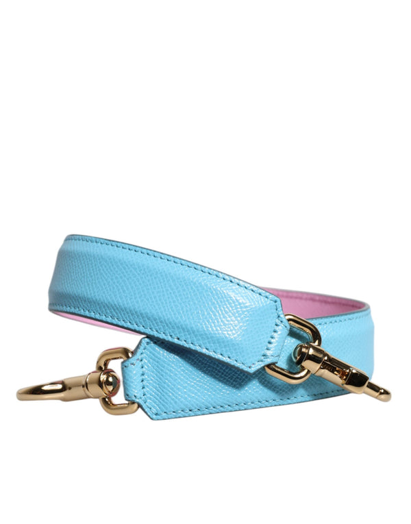 Pink Blue Leather Handle Bag Shoulder Strap Dolce & Gabbana