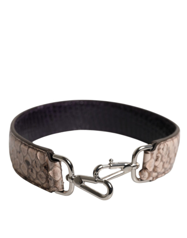Black Cream Exotic Leather Bag Shoulder Strap Dolce & Gabbana