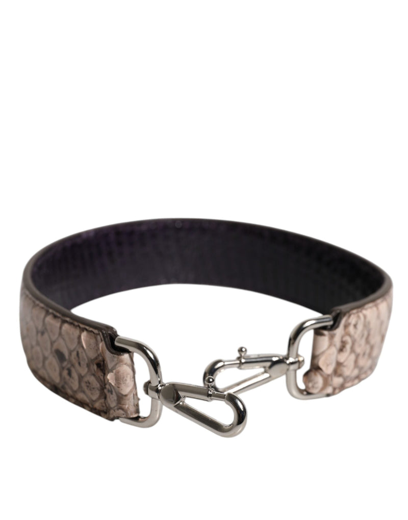 Black Cream Exotic Leather Bag Shoulder Strap Dolce & Gabbana