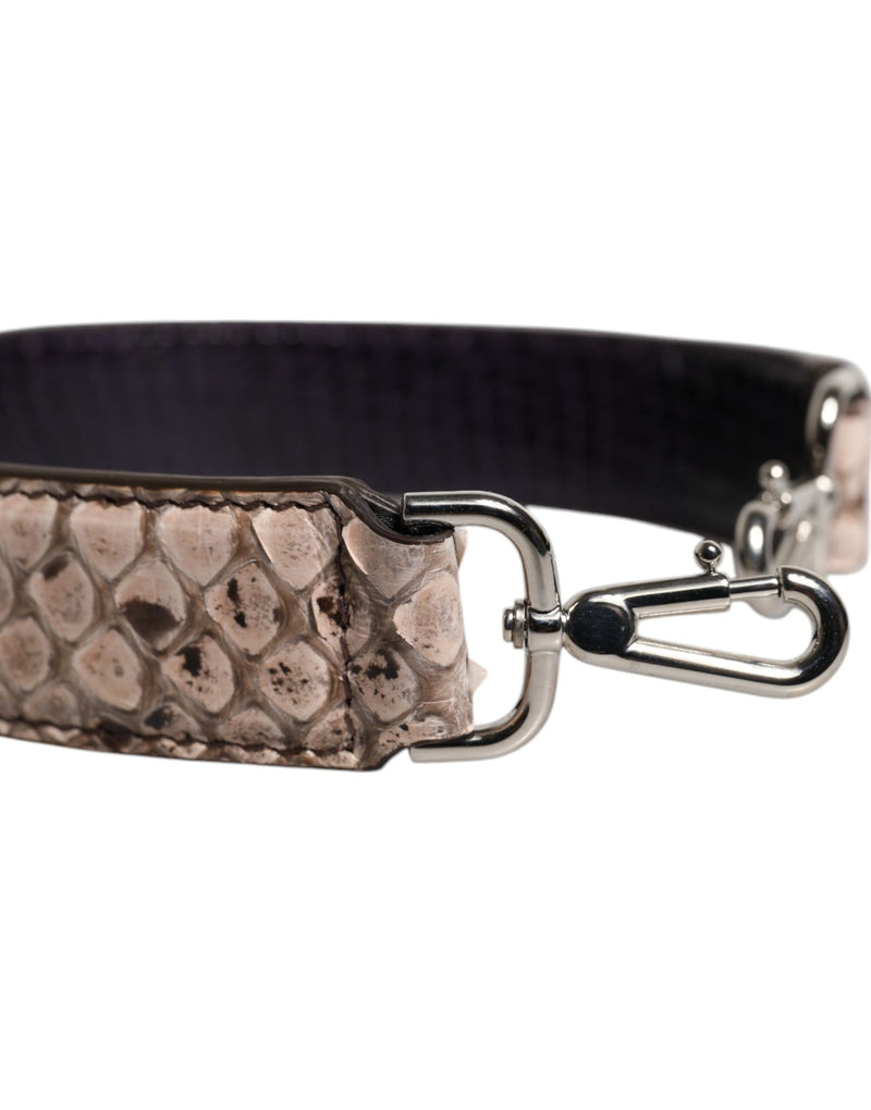 Black Cream Exotic Leather Bag Shoulder Strap Dolce & Gabbana