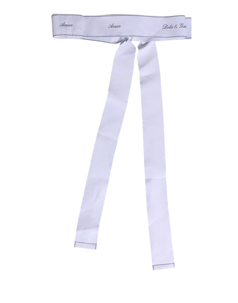 White Waist Ribbon Wide Bow Logo Belt Dolce & Gabbana