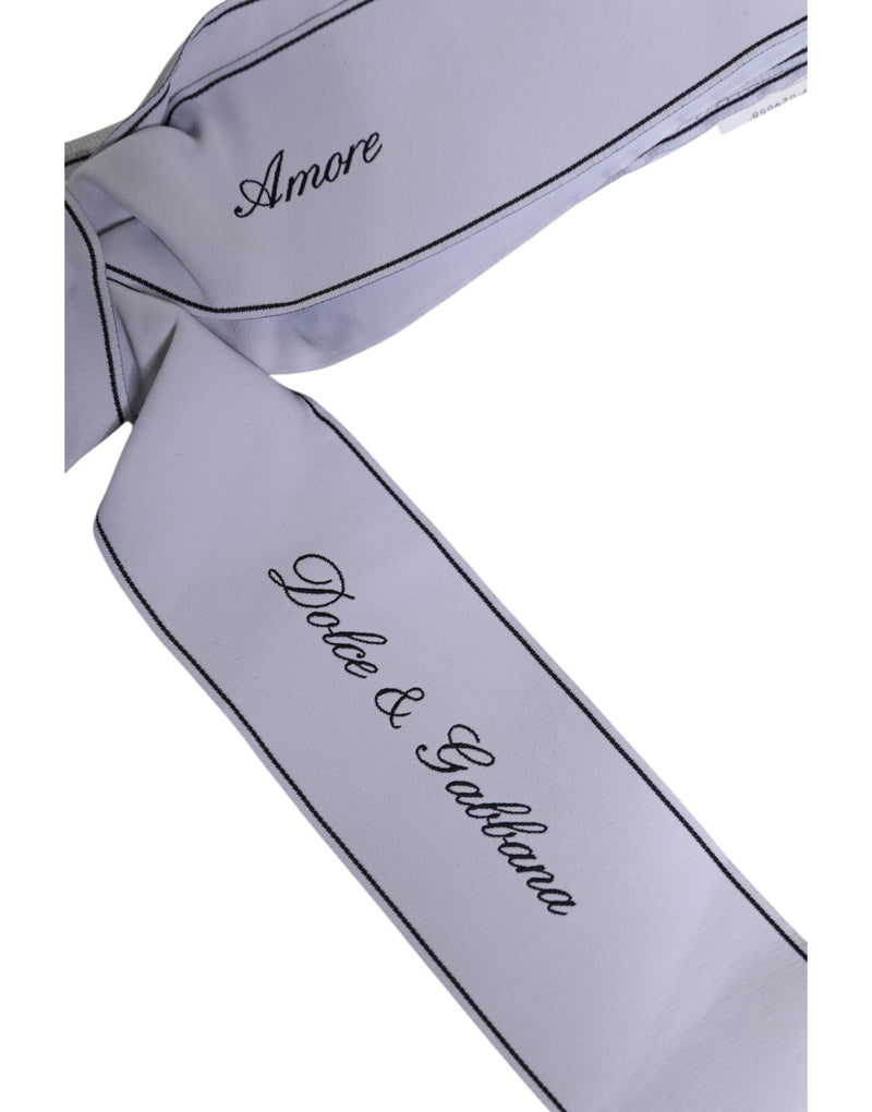 White Waist Ribbon Wide Bow Logo Belt Dolce & Gabbana