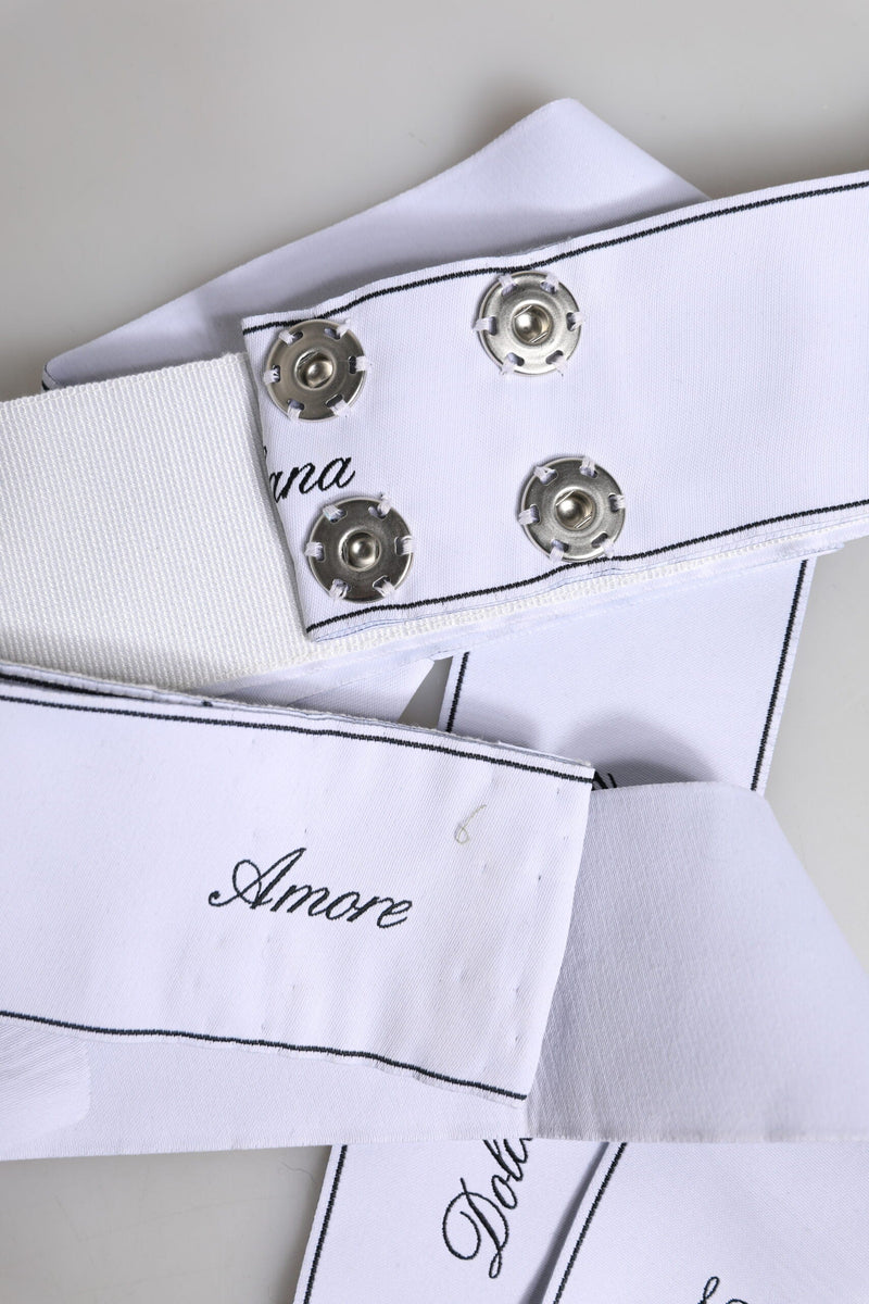 White Waist Ribbon Wide Bow Logo Belt Dolce & Gabbana
