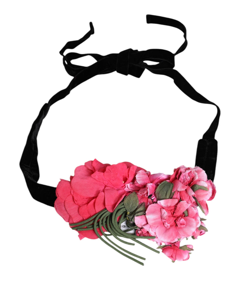 Multicolor Floral Applique Detail Tie Belt Dolce & Gabbana