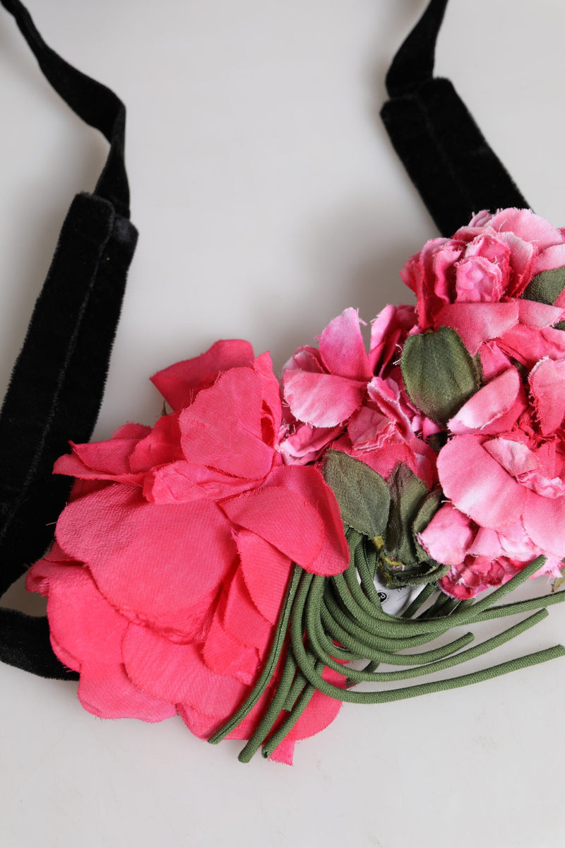 Multicolor Floral Applique Detail Tie Belt Dolce & Gabbana