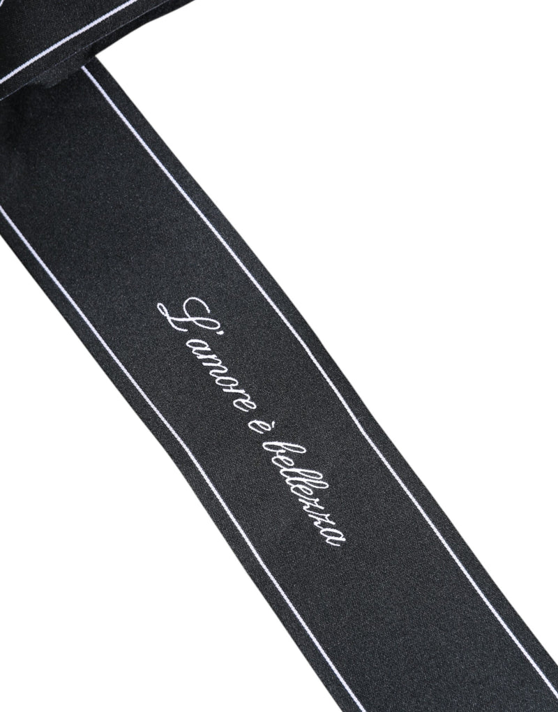 Black Waist Ribbon Wide Bow Logo Belt Dolce & Gabbana
