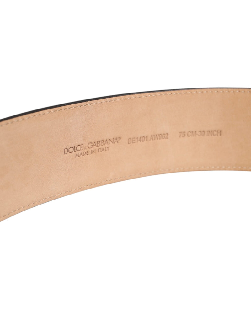 Brown Leather Waist Gold Metal Buckle Belt Dolce & Gabbana
