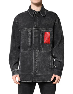Black Logo Cotton Stretch Denim Jacket Dolce & Gabbana