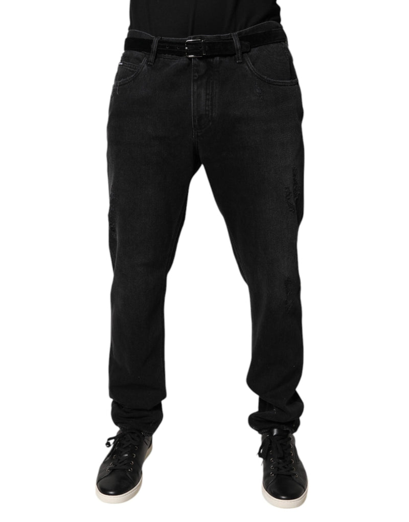Black Cotton Skinny Men Denim Jeans Dolce & Gabbana