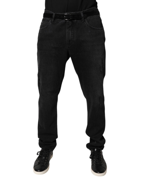 Black Cotton Skinny Men Denim Jeans Dolce & Gabbana