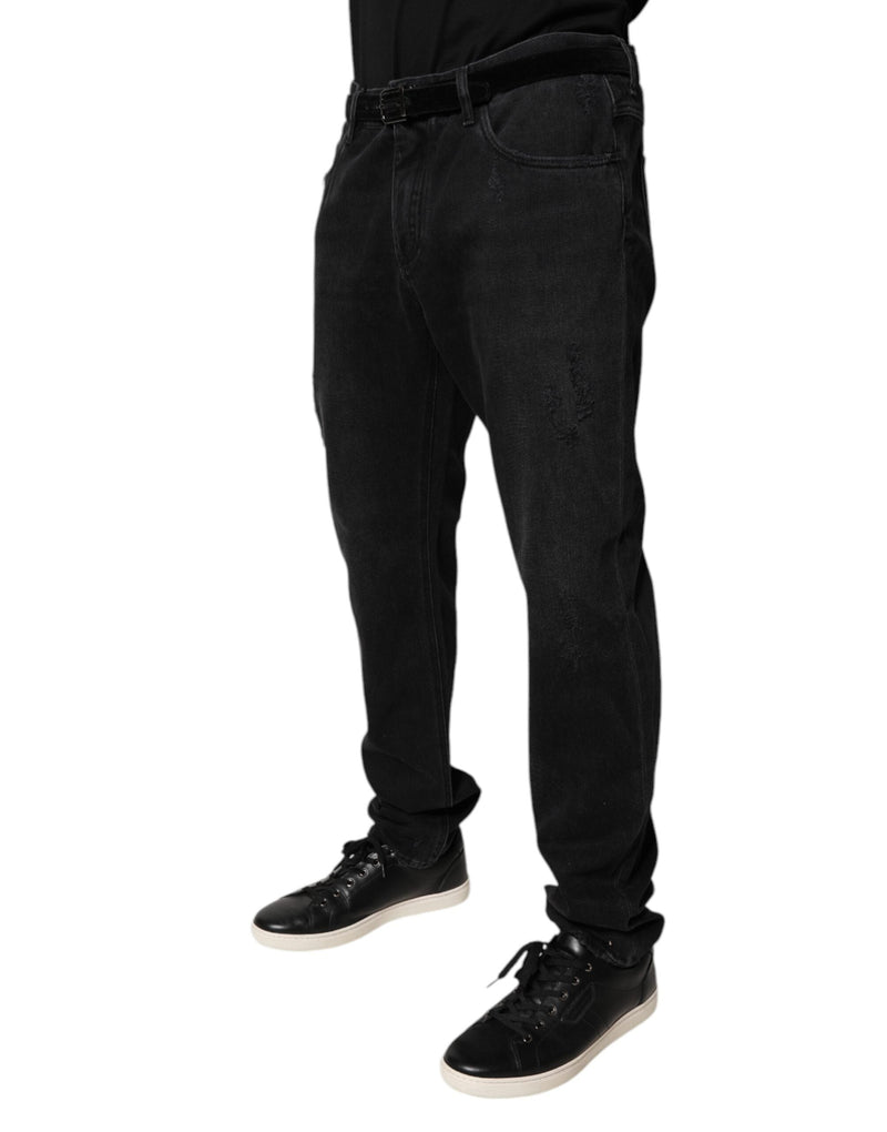 Black Cotton Skinny Men Denim Jeans Dolce & Gabbana