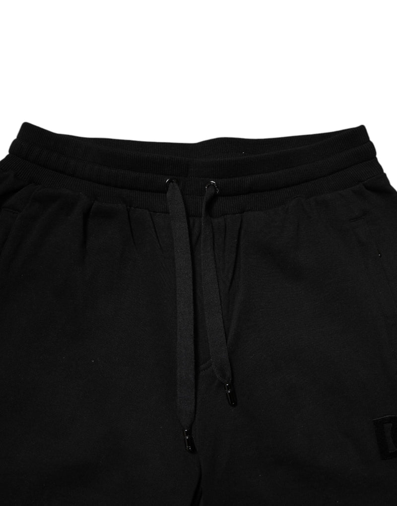 Black Cotton Mid Waist Jogger Sweatpants Pants Dolce & Gabbana