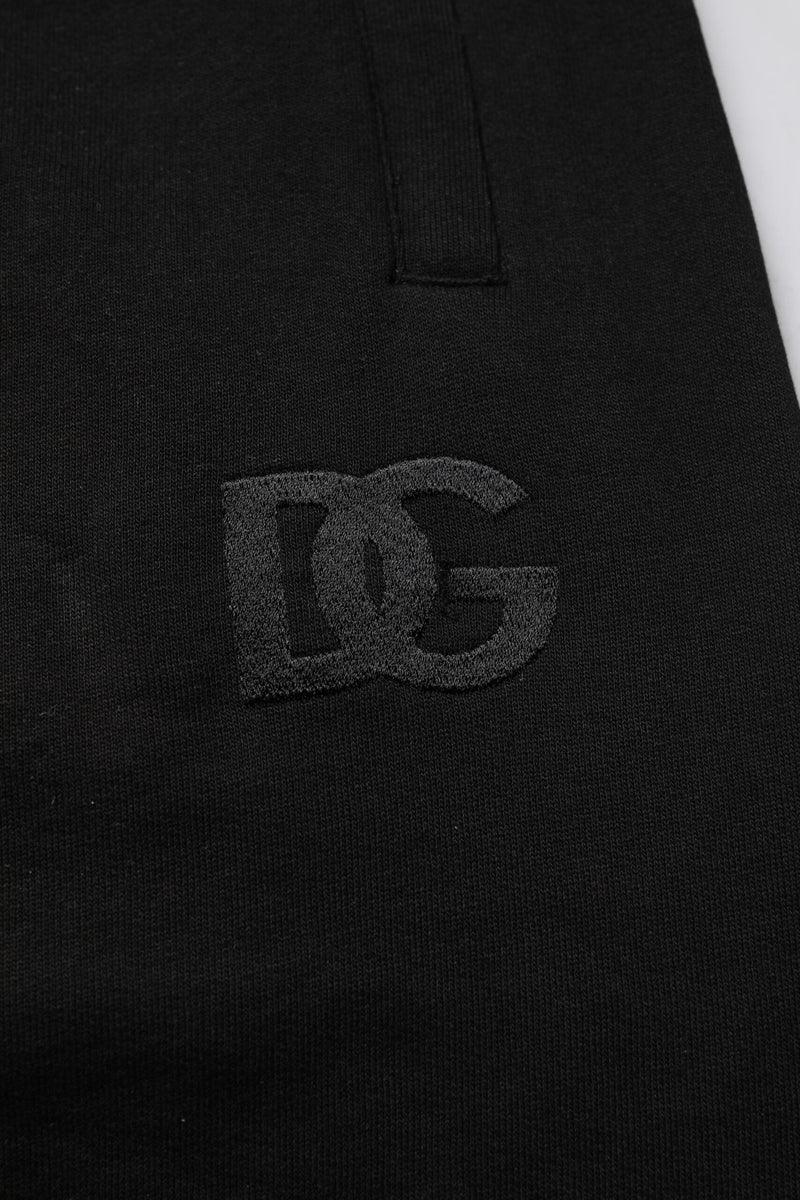 Black Cotton Mid Waist Jogger Sweatpants Pants Dolce & Gabbana
