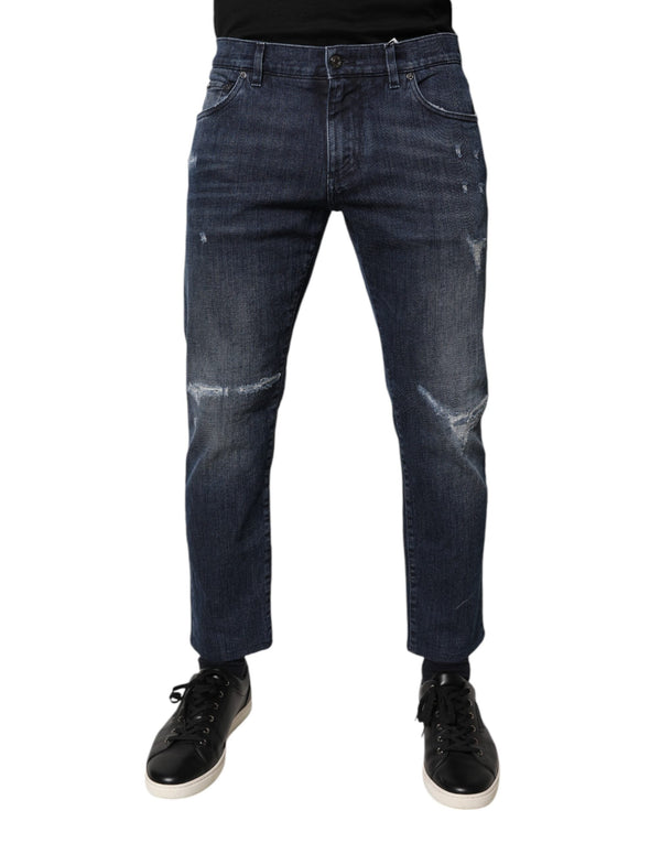 Blue Cotton Stretch Skinny Men Denim Jeans Dolce & Gabbana