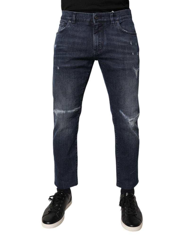 Blue Cotton Stretch Skinny Men Denim Jeans Dolce & Gabbana
