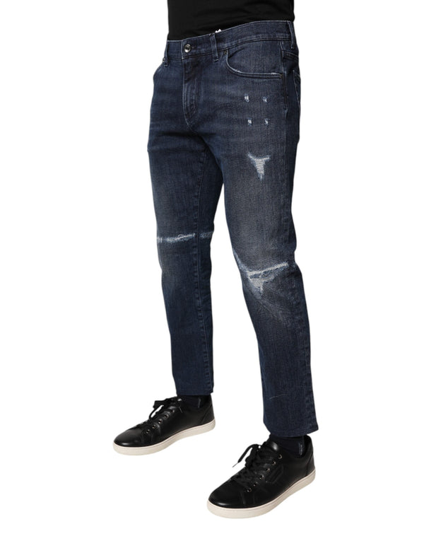 Blue Cotton Stretch Skinny Men Denim Jeans Dolce & Gabbana