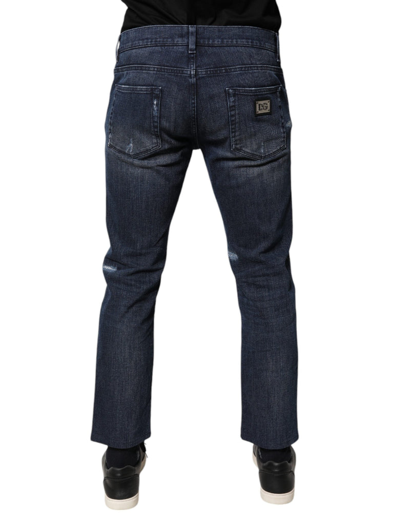 Blue Cotton Stretch Skinny Men Denim Jeans Dolce & Gabbana
