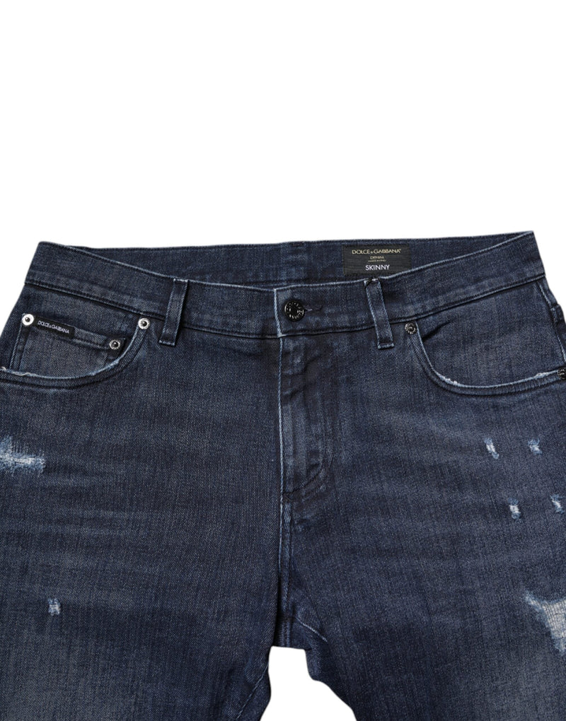 Blue Cotton Stretch Skinny Men Denim Jeans Dolce & Gabbana
