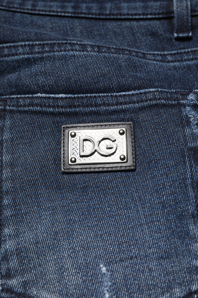 Blue Cotton Stretch Skinny Men Denim Jeans Dolce & Gabbana