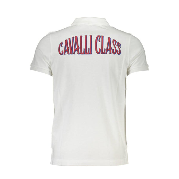 White Cotton Men Polo Shirt Cavalli Class