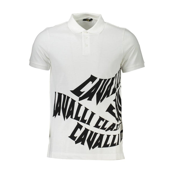White Cotton Men Polo Cavalli Class
