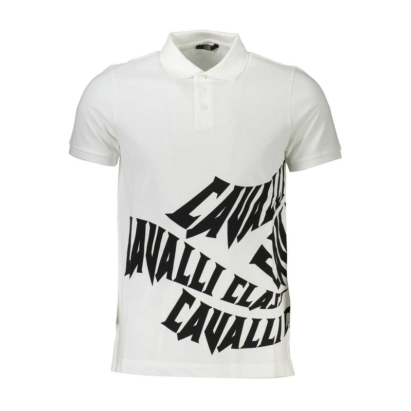 White Cotton Men Polo Cavalli Class