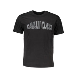 Black Cotton Men T-Shirt Cavalli Class
