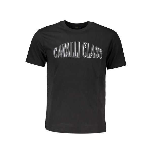 Black Cotton Men T-Shirt Cavalli Class