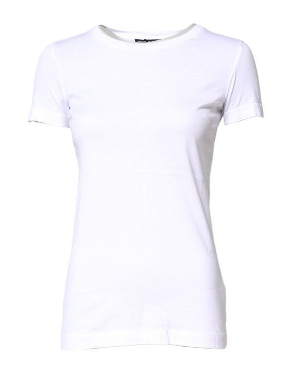White Cotton Crew Neck Short Sleeves T-shirt Dolce & Gabbana