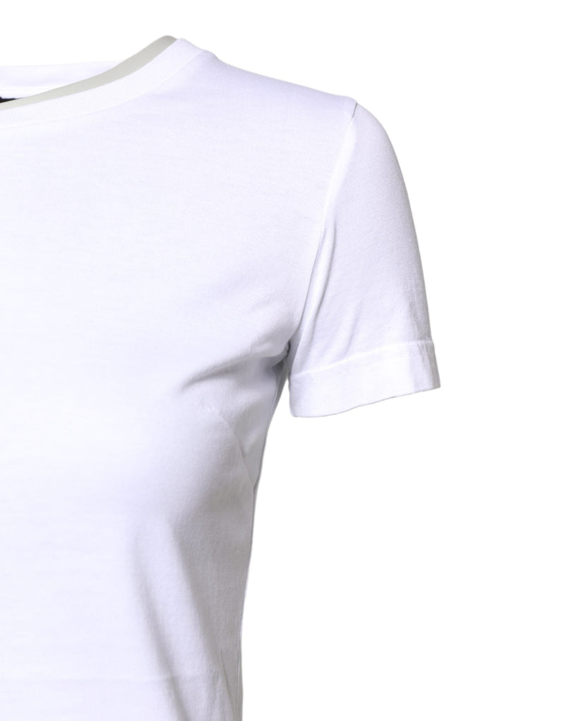White Cotton Crew Neck Short Sleeves T-shirt Dolce & Gabbana