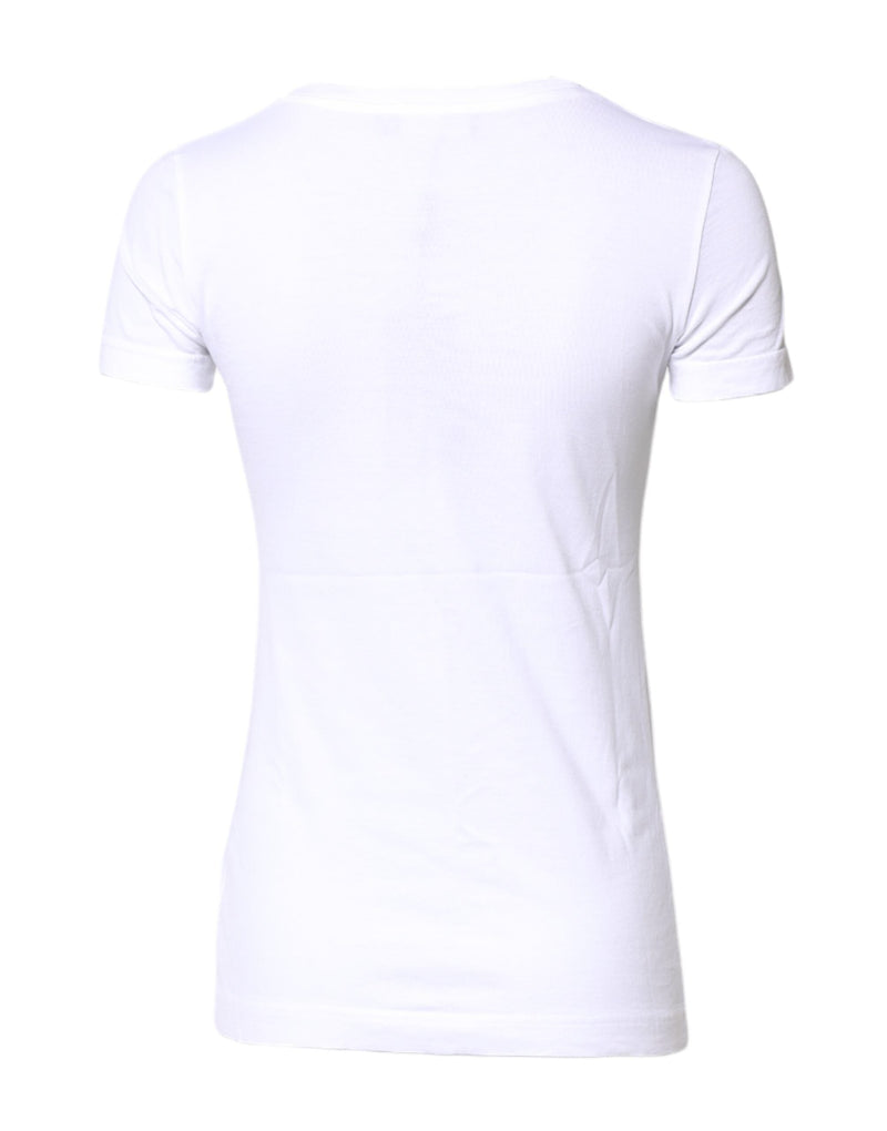 White Cotton Crew Neck Short Sleeves T-shirt Dolce & Gabbana