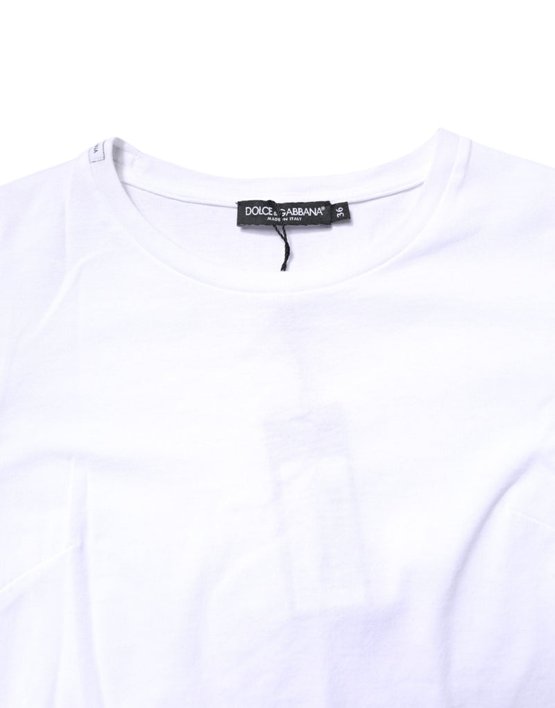 White Cotton Crew Neck Short Sleeves T-shirt Dolce & Gabbana