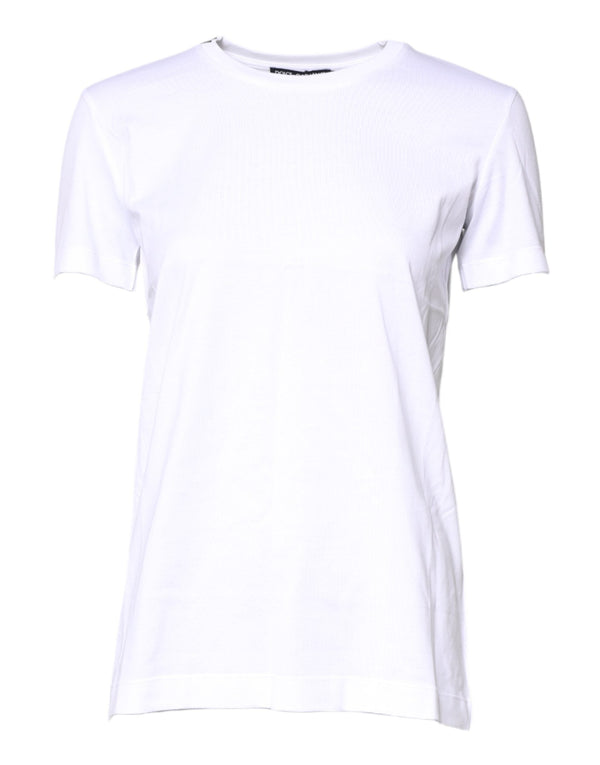 White Cotton Crew Neck Short Sleeves T-shirt Dolce & Gabbana