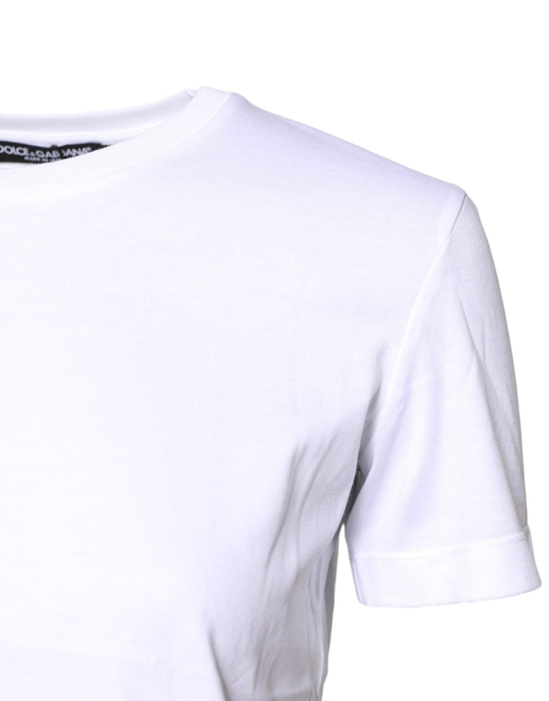 White Cotton Crew Neck Short Sleeves T-shirt Dolce & Gabbana