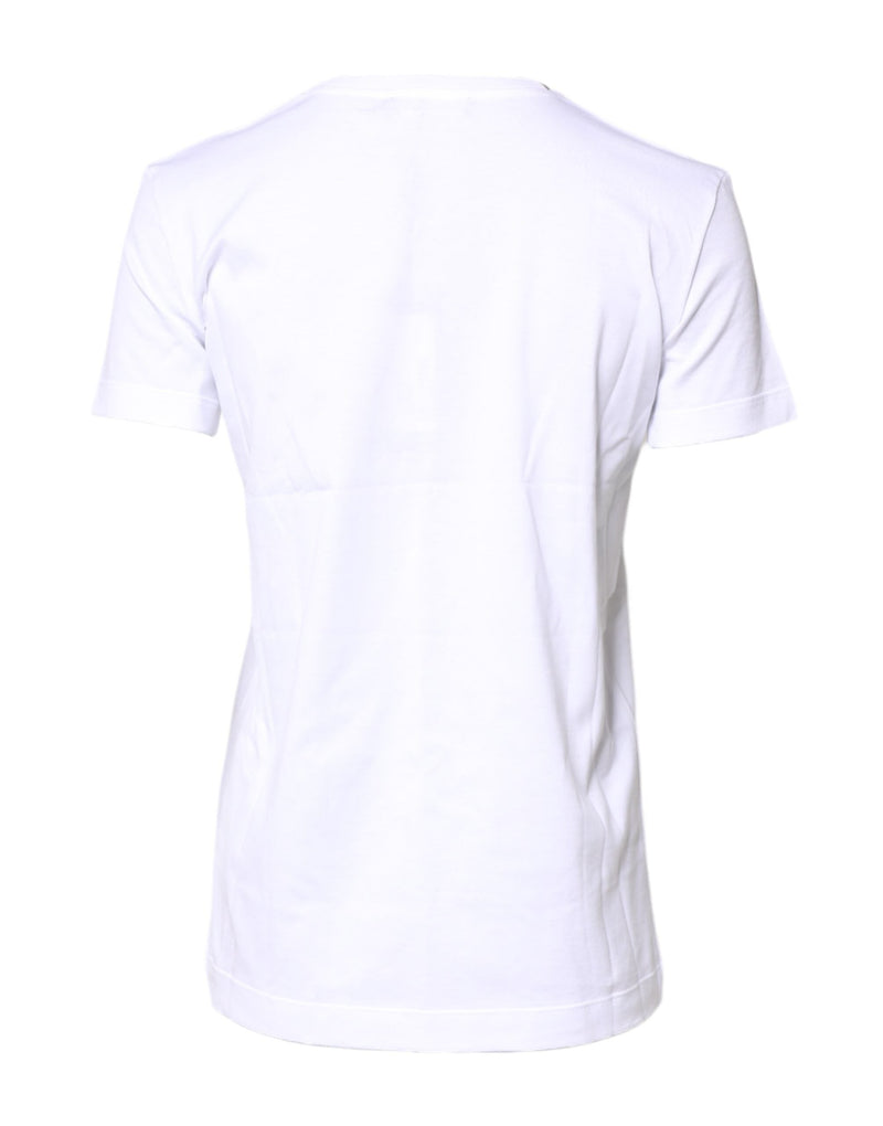 White Cotton Crew Neck Short Sleeves T-shirt Dolce & Gabbana