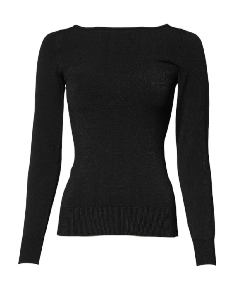 Black Viscose Long Sleeves Pullover Top Dolce & Gabbana