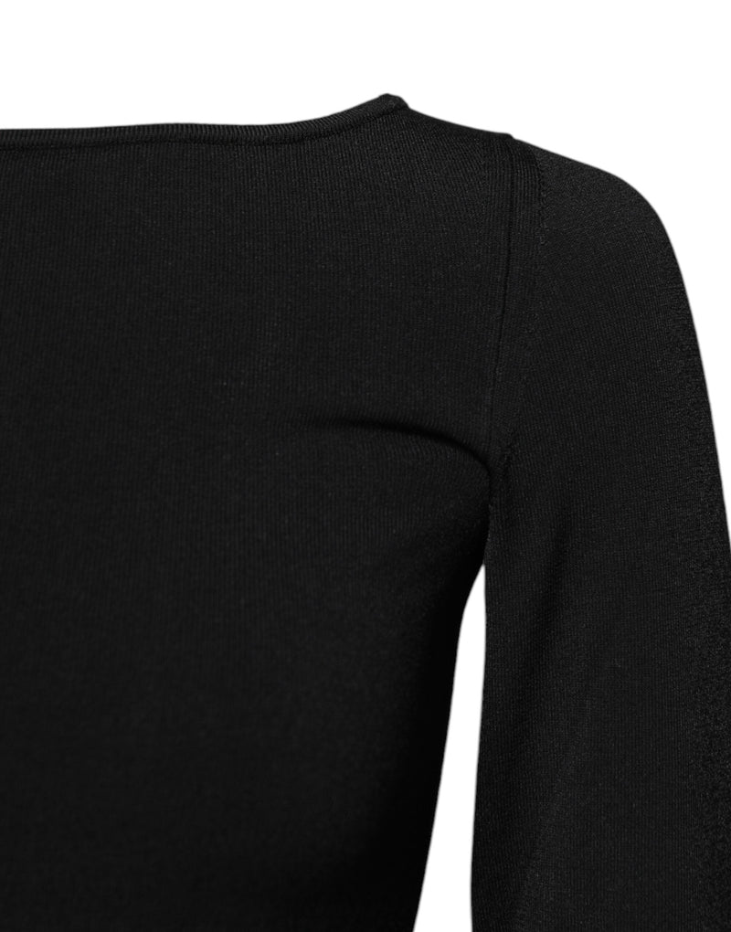 Black Viscose Long Sleeves Pullover Top Dolce & Gabbana