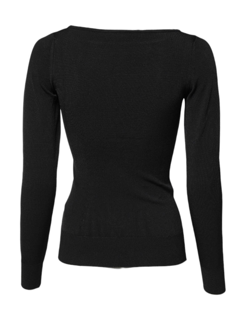 Black Viscose Long Sleeves Pullover Top Dolce & Gabbana