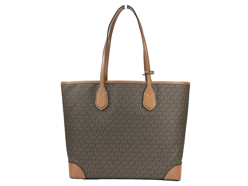 Eva Large Stripe Travel Tote Bag Plus Pouch Brown Michael Kors