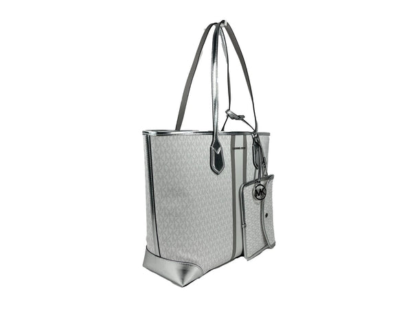Eva Large Stripe Travel Tote Bag Plus Pouch White Michael Kors