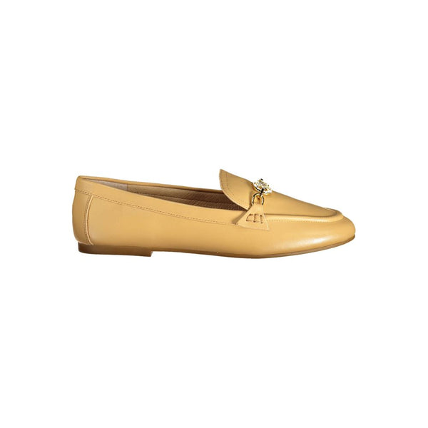 Beige Leather Flat Shoe Ralph Lauren