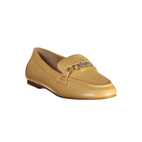 Beige Leather Flat Shoe Ralph Lauren