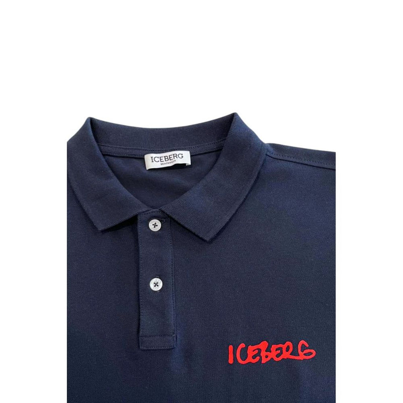 Blue Cotton Polo Shirt Iceberg