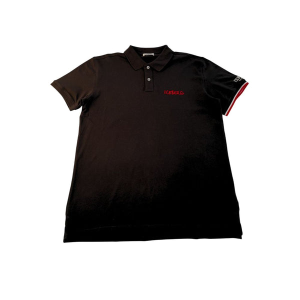 Black Cotton Polo Shirt Iceberg