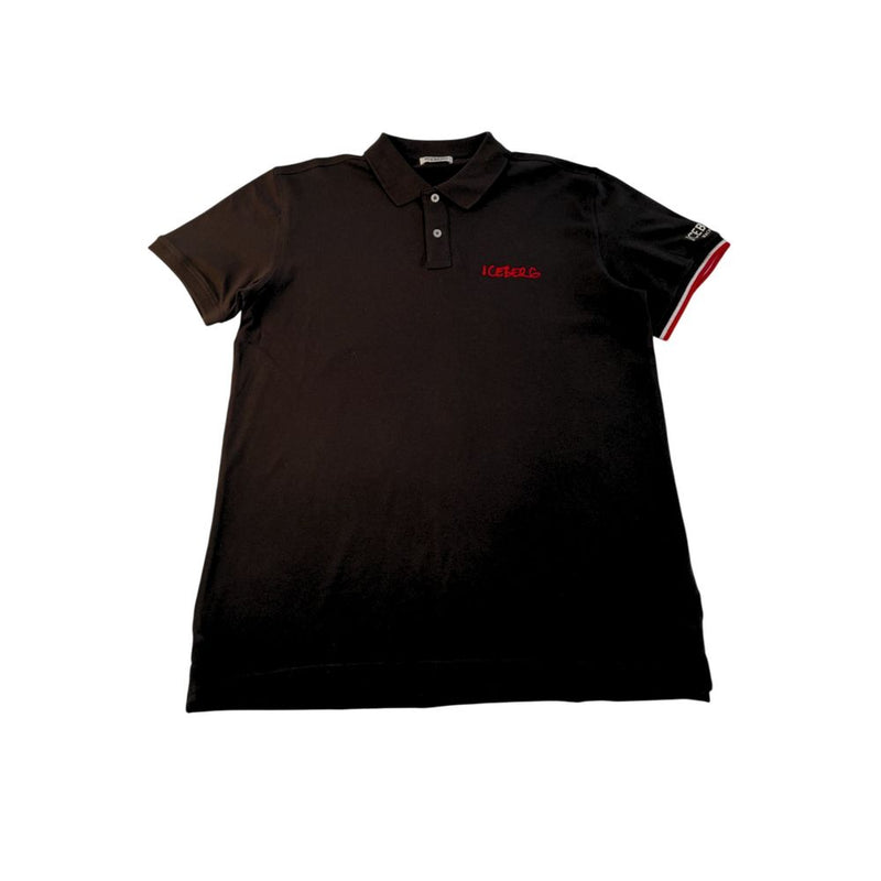 Black Cotton Polo Shirt Iceberg